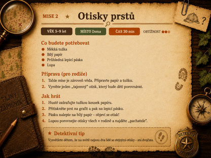 Detektivní mise a hledaní pokladů + Bonus: Detektivní deník